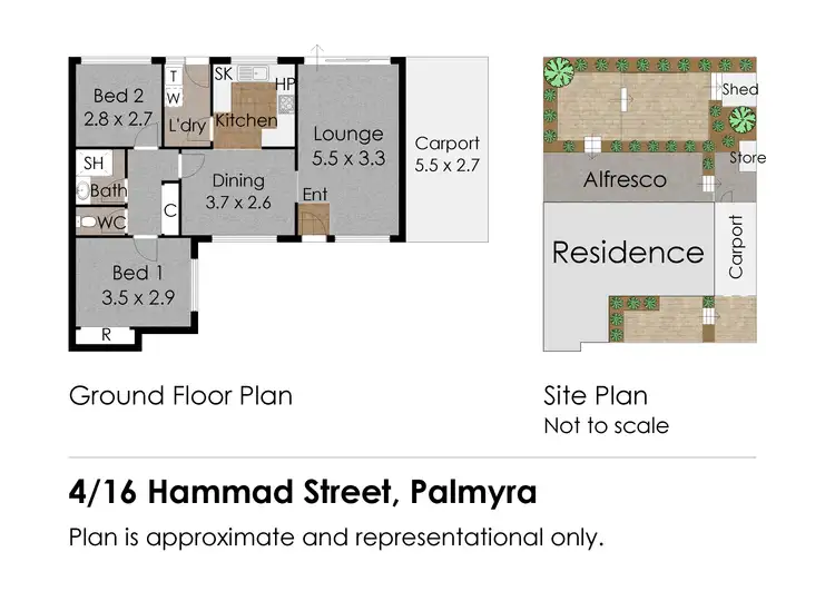 Floorplan of Homely villa listing, 4/16 Hammad Street, Palmyra WA 6157