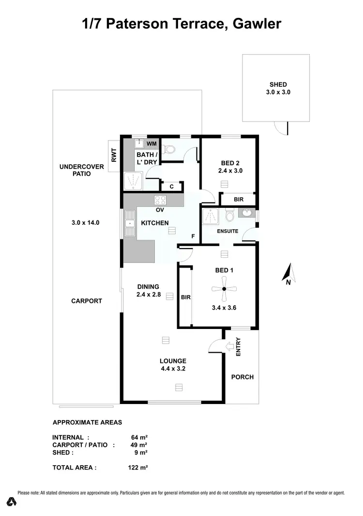 Floorplan of Homely house listing, 1/7 Paterson Terrace, Gawler SA 5118