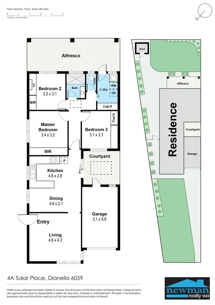 Floorplan of Homely semi-detached listing, 4A Salar Place, Dianella WA 6059