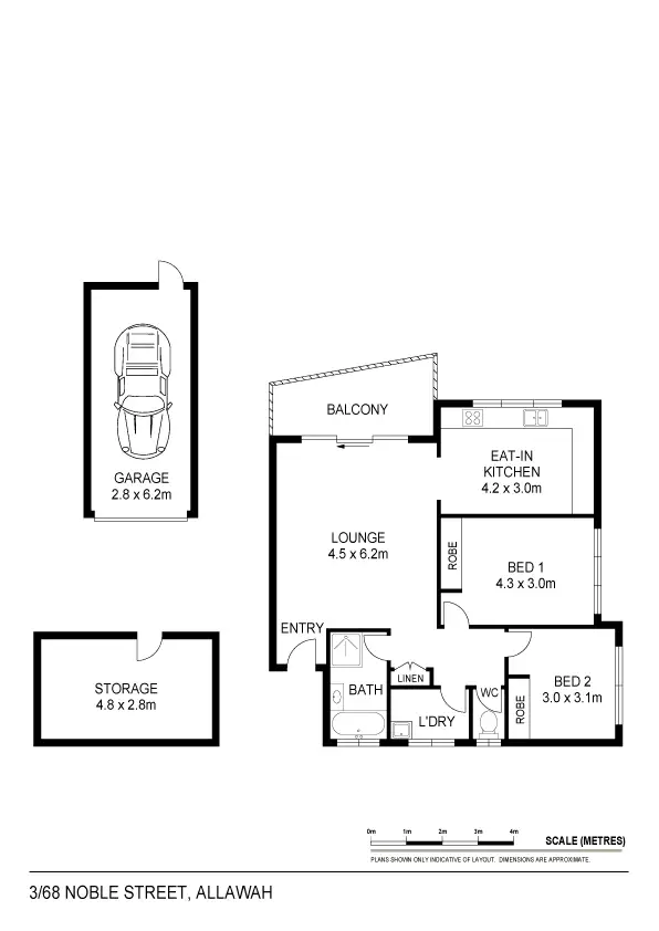 Floorplan of Homely unit listing, 3/68 Noble Street, Allawah NSW 2218
