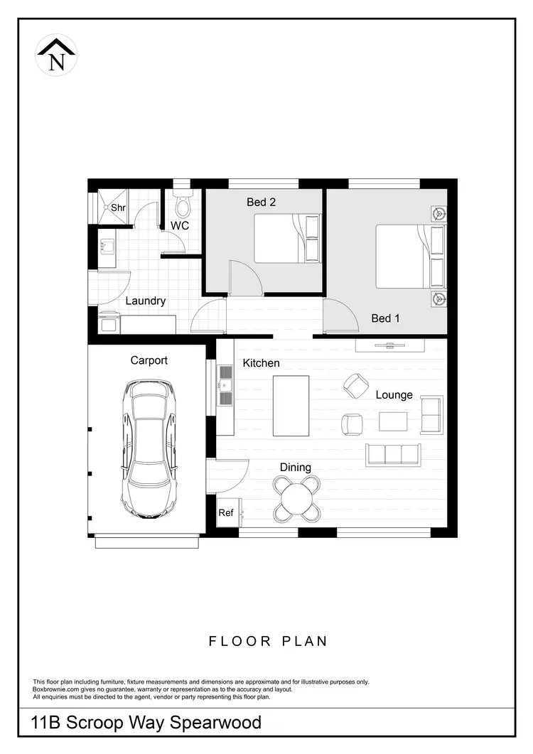 Floorplan of Homely semi-detached listing, 11B Scroop Way, Spearwood WA 6163