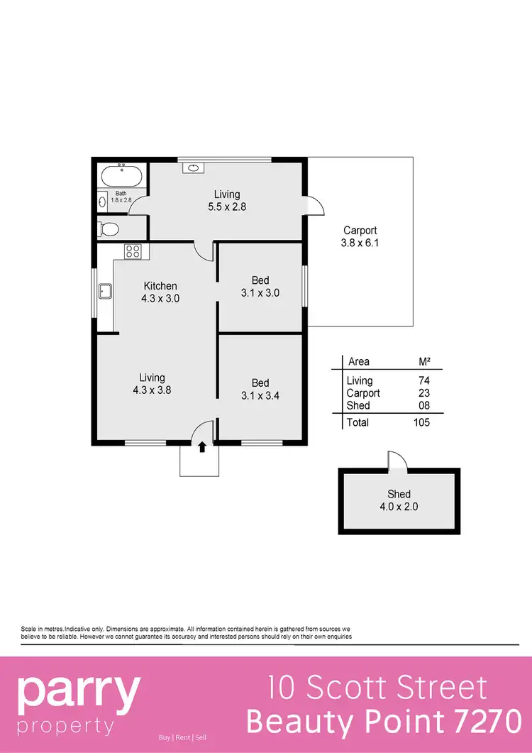 Floorplan of Homely house listing, 10 Scott Street, Beauty Point TAS 7270