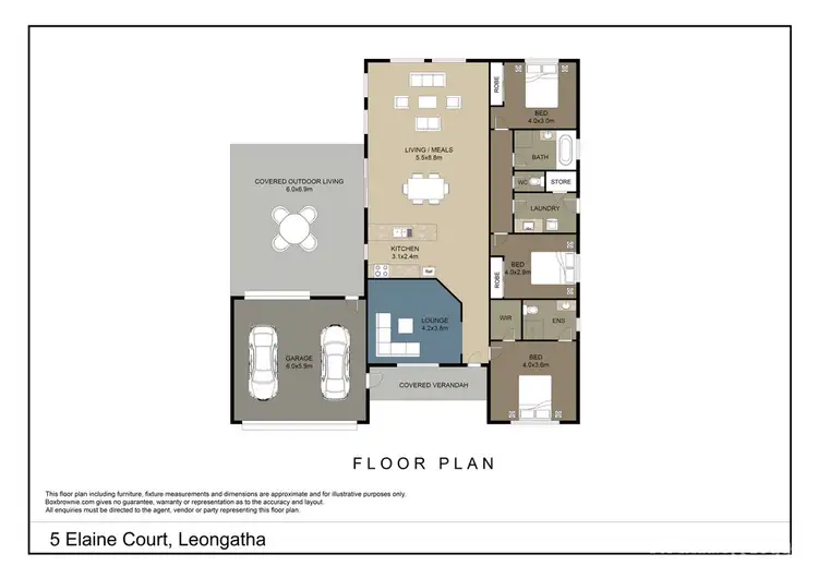 Floorplan of Homely house listing, 5 Elaine Court, Leongatha VIC 3953