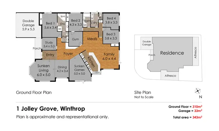 Floorplan of Homely house listing, 1 Jolley Grove, Winthrop WA 6150