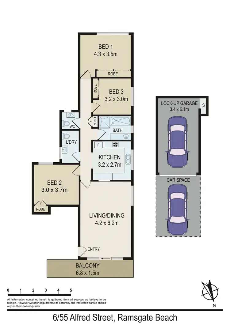 Floorplan of Homely unit listing, 6/55 Alfred Street, Ramsgate Beach NSW 2217