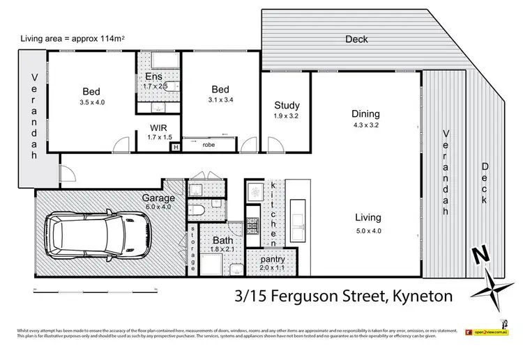 Floorplan of Homely townhouse listing, 3/15 Ferguson Street, Kyneton VIC 3444
