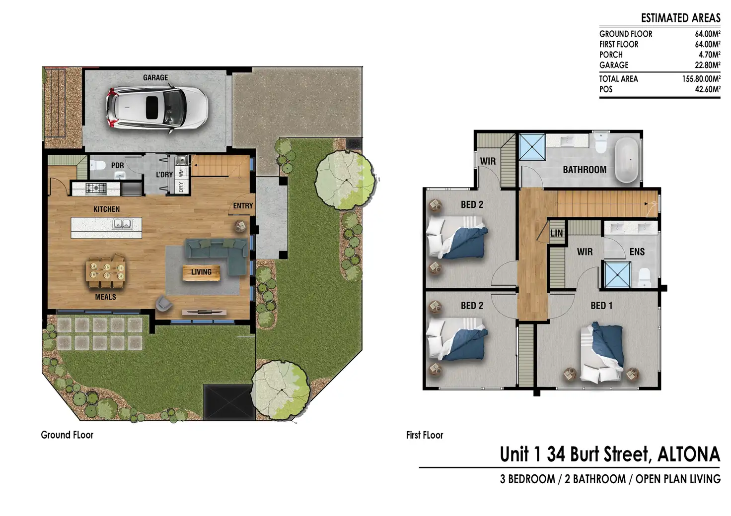 Floorplan of Homely townhouse listing, 2/34 Burt Street, Altona VIC 3018