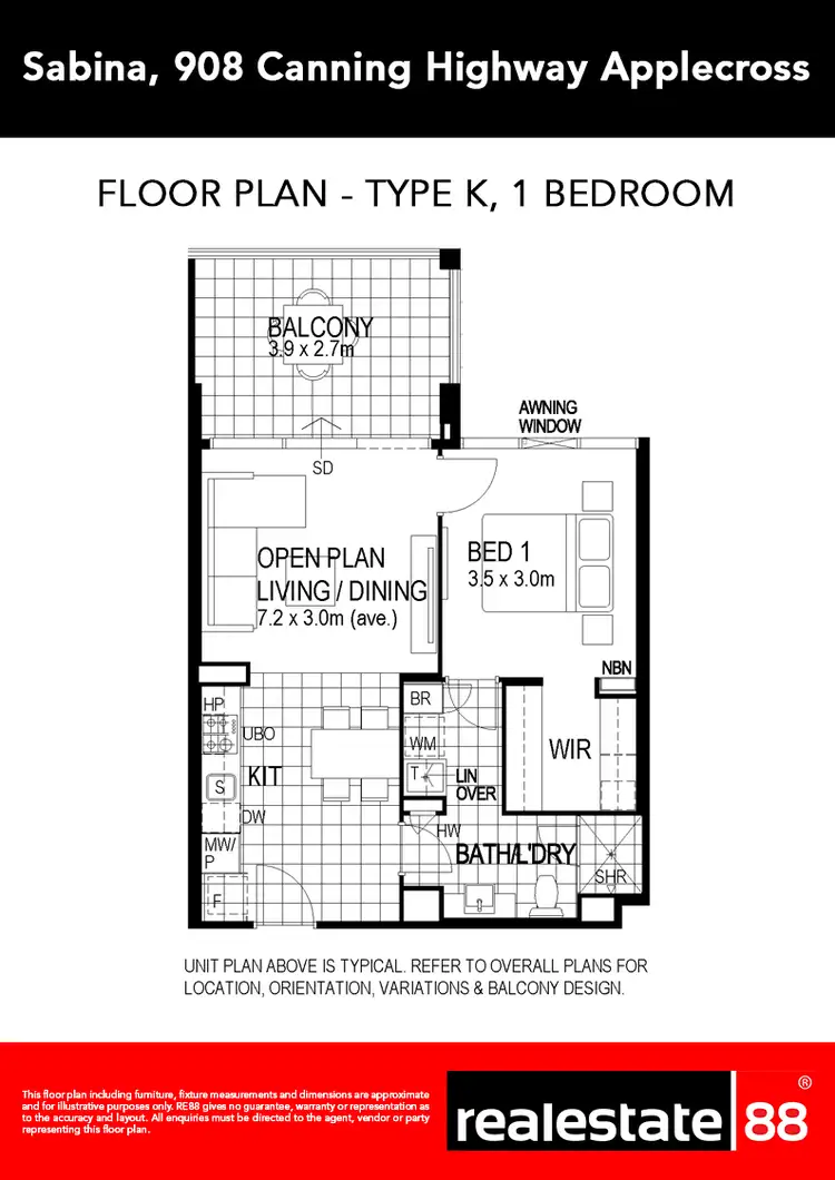 Floorplan of Homely apartment listing, 1105/908 Canning Highway, Applecross WA 6153
