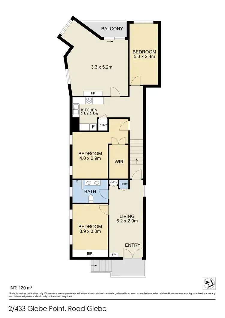 Floorplan of Homely unit listing, 2/433 Glebe Point Road, Glebe NSW 2037