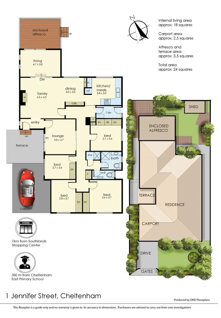 Floorplan of Homely house listing, 1 Jennifer Street, Cheltenham VIC 3192