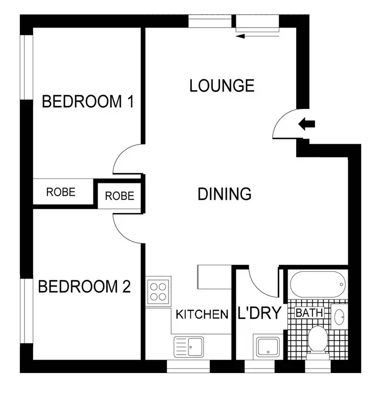 Floorplan of Homely unit listing, 1/5 Mowatt Street, Queanbeyan East NSW 2620