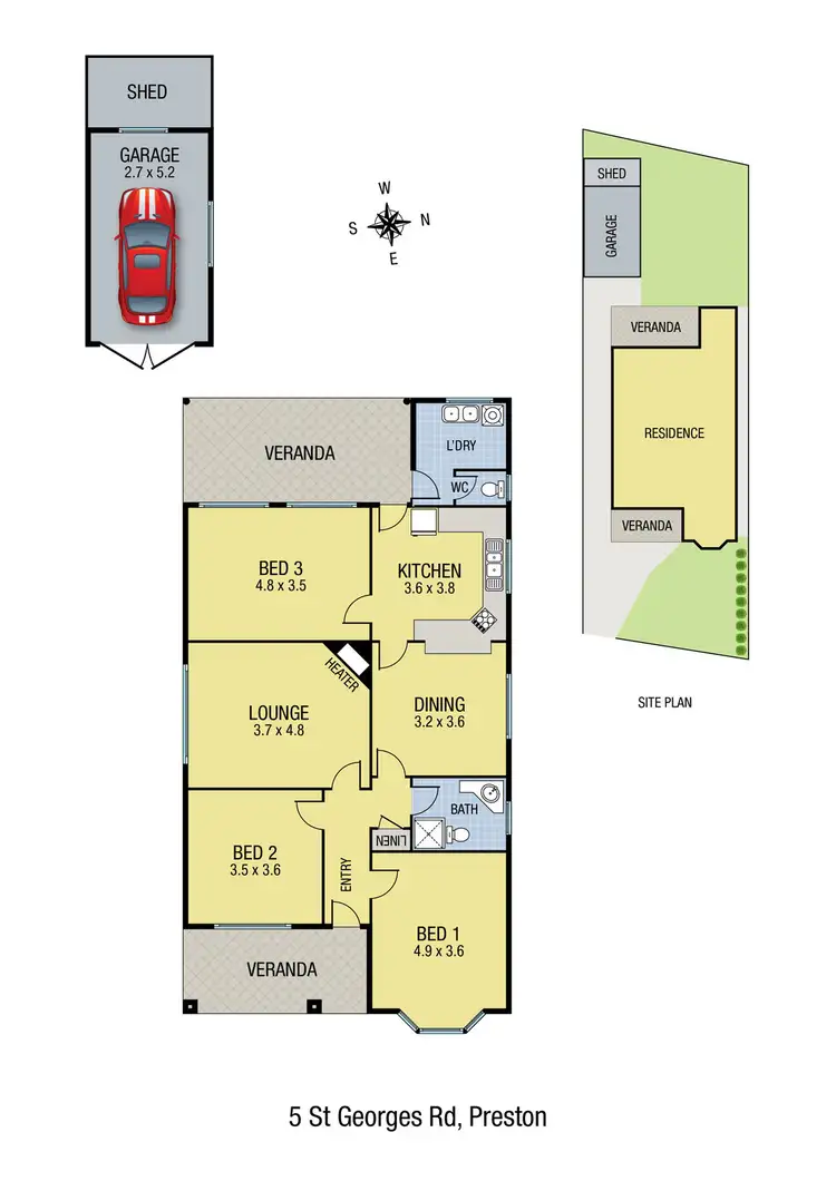 Floorplan of Homely house listing, 5 St Georges Road, Preston VIC 3072
