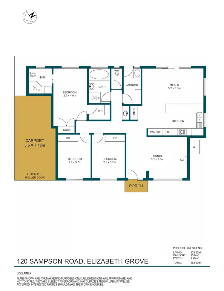Floorplan of Homely house listing, 120 Sampson Road, Elizabeth Grove SA 5112