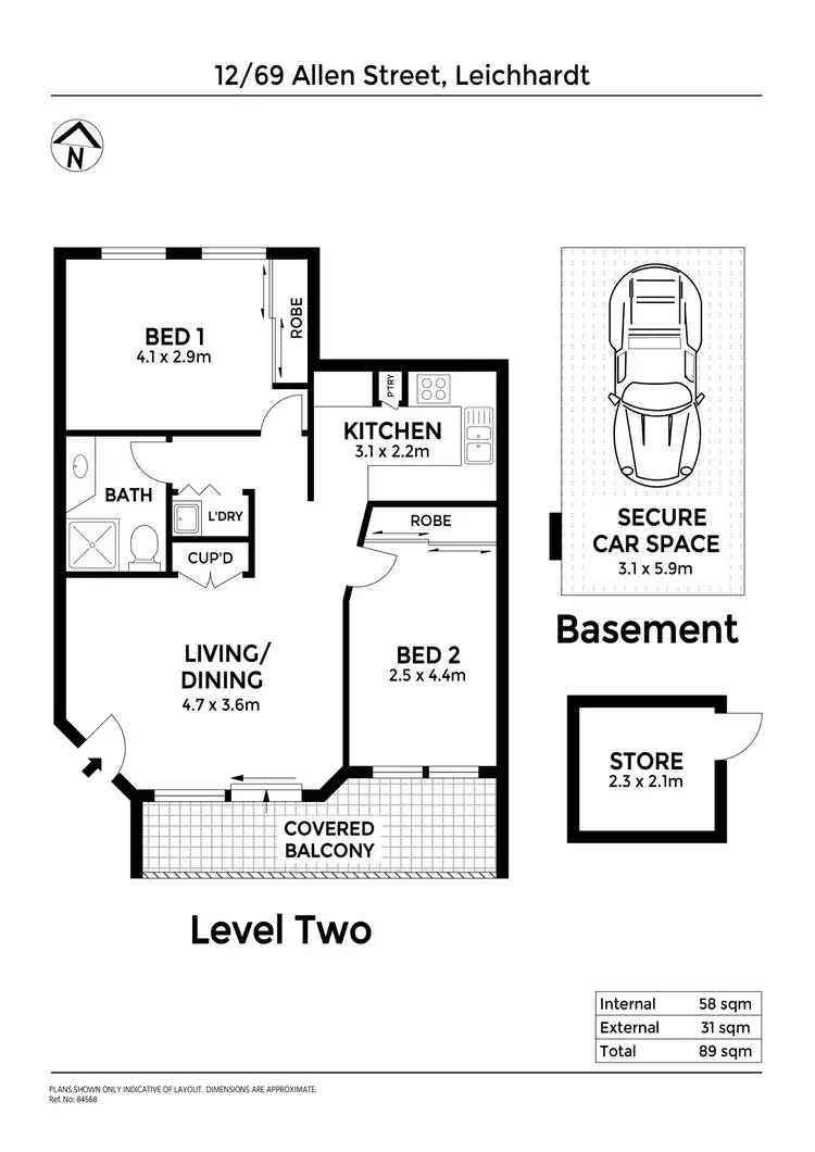 Floorplan of Homely unit listing, 12/69 Allen Street, Leichhardt NSW 2040