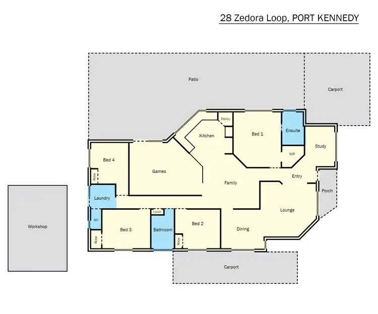 Floorplan of Homely house listing, 28 Zedora Loop, Port Kennedy WA 6172