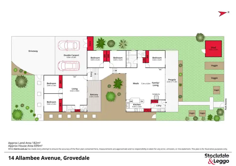 Floorplan of Homely house listing, 14 Allambee Avenue, Grovedale VIC 3216