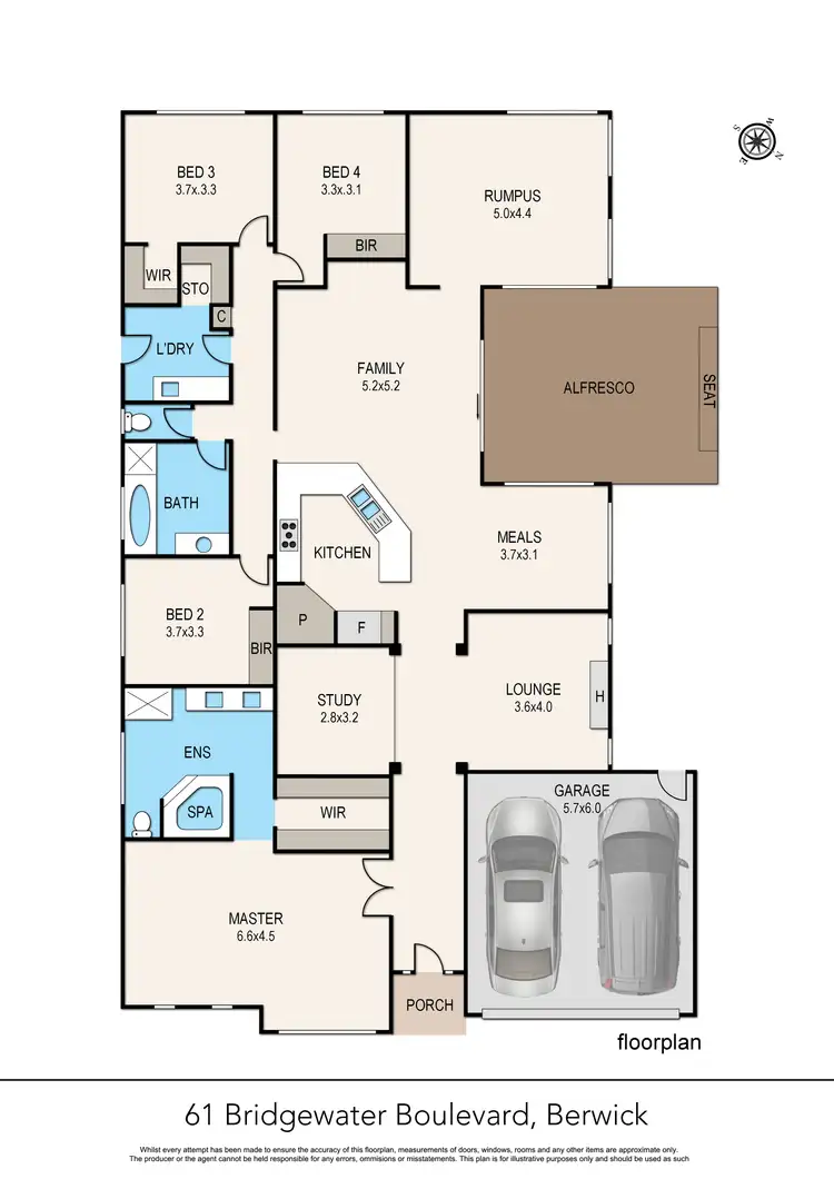 Floorplan of Homely house listing, 61 Bridgewater Boulevard, Berwick VIC 3806