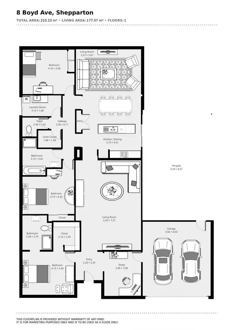 Floorplan of Homely house listing, 8 Boyd Avenue, Shepparton VIC 3630