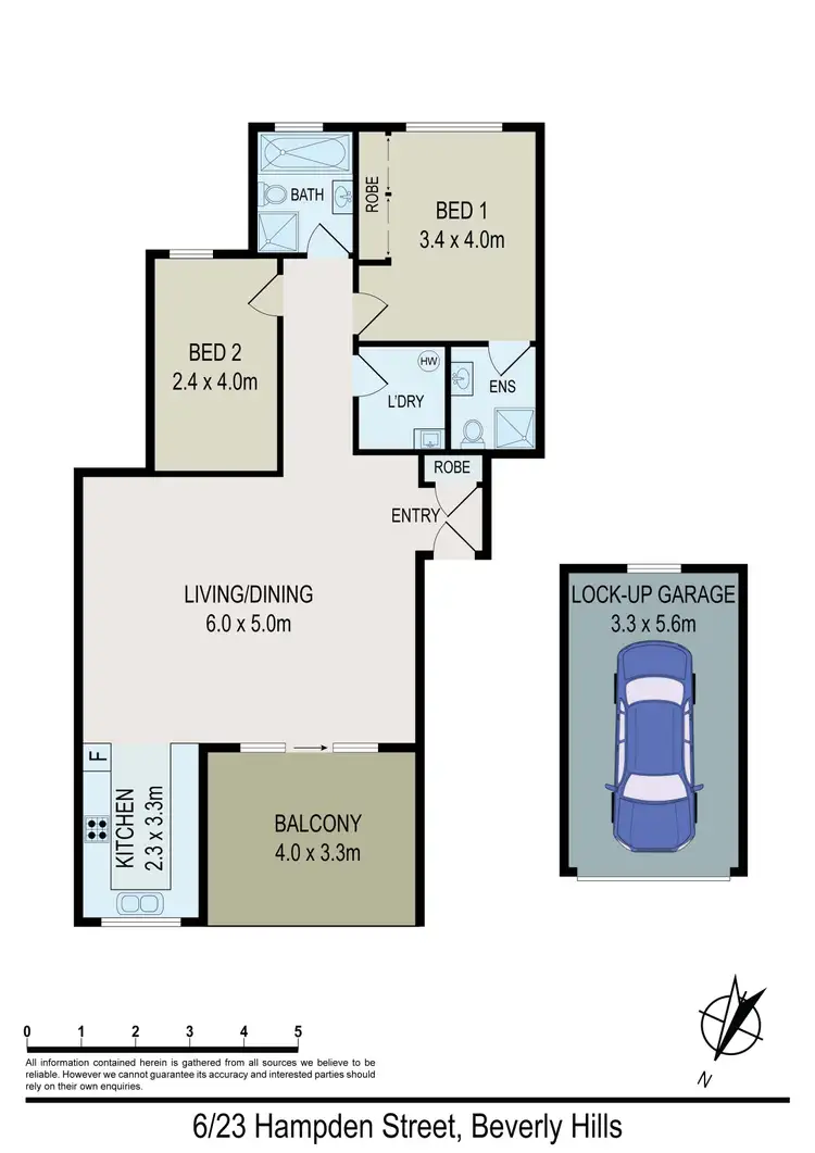 Floorplan of Homely unit listing, 6/23-25 Hampden Street, Beverly Hills NSW 2209