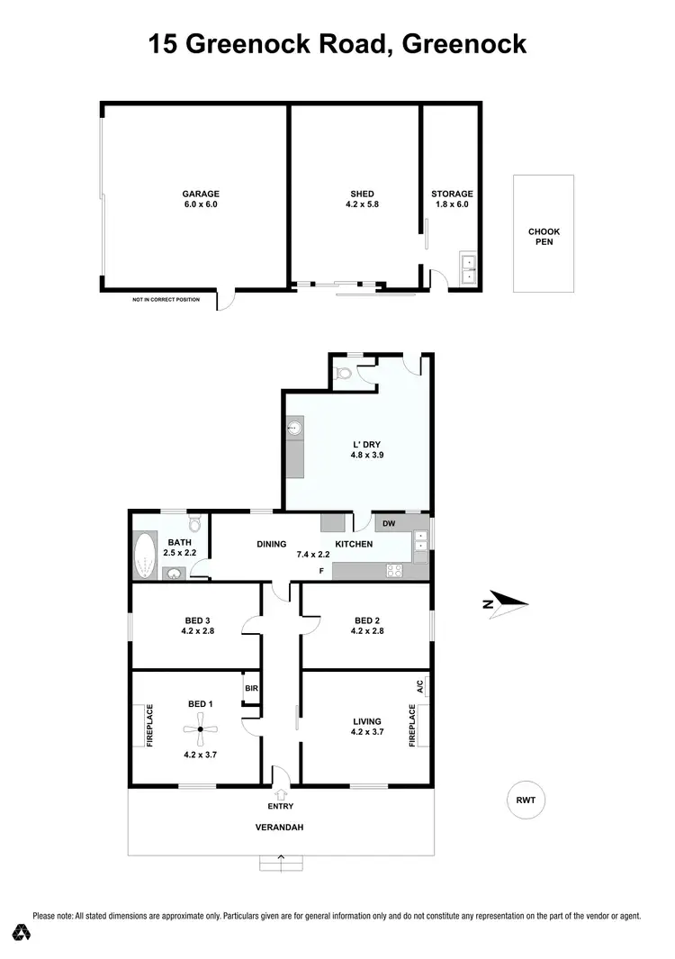 Floorplan of Homely house listing, 15 Greenock Road, Greenock SA 5360