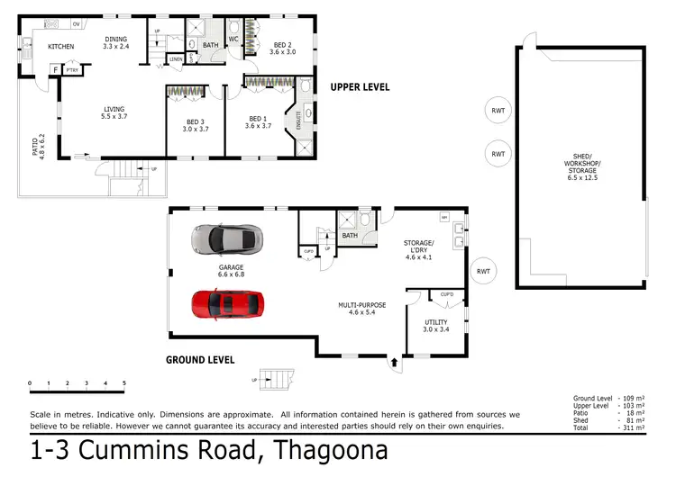 Floorplan of Homely house listing, 1- 3 Cummins Road, Thagoona QLD 4306