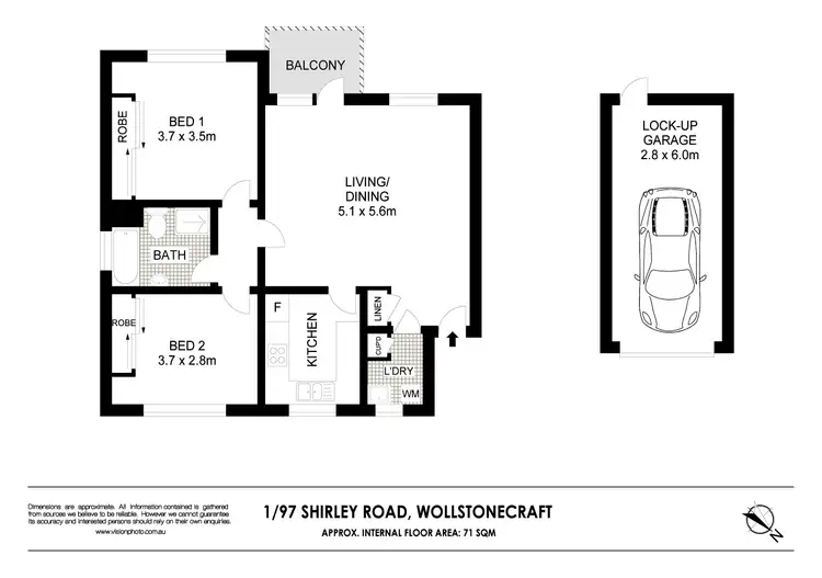 Floorplan of Homely apartment listing, 1/97 Shirley Road, Wollstonecraft NSW 2065