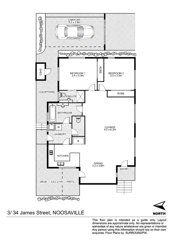 Floorplan of Homely unit listing, 3/34 "Bronte" James Street, Noosaville QLD 4566