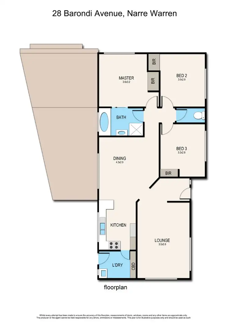Floorplan of Homely house listing, 28 Barondi Avenue, Narre Warren VIC 3805
