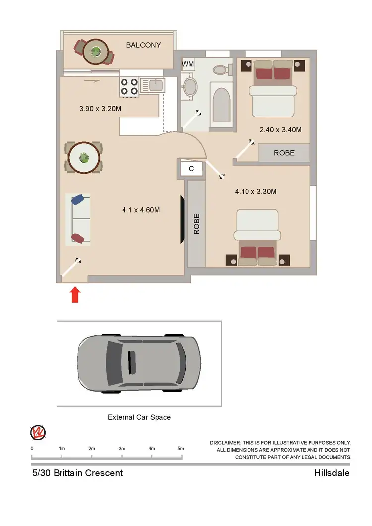 Floorplan of Homely apartment listing, 5/30 Brittain Crescent, Hillsdale NSW 2036