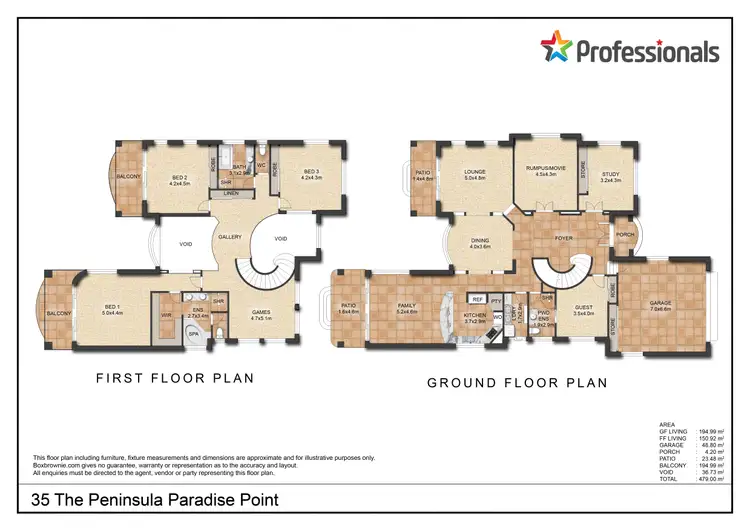 Floorplan of Homely house listing, 34 The Peninsula, Sovereign Islands QLD 4216
