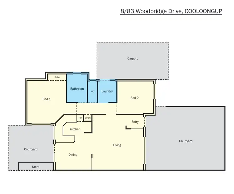Floorplan of Homely unit listing, 8/83 Woodbridge Drive, Cooloongup WA 6168