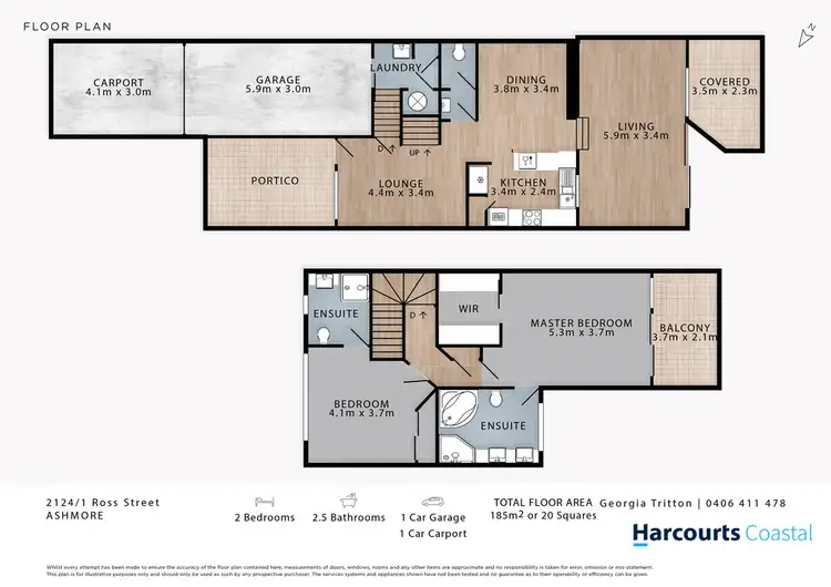 Floorplan of Homely townhouse listing, 2124/1 Ross Street, Benowa QLD 4217