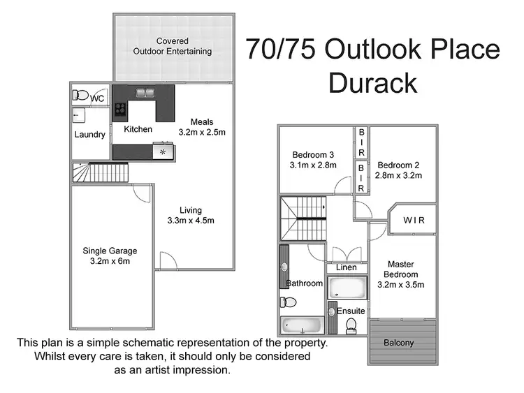 Floorplan of Homely townhouse listing, 70/75 Outlook Drive, Durack QLD 4077