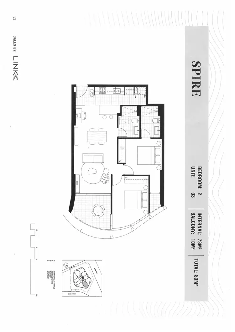 Floorplan of Homely apartment listing, 1403/550 Queen Street, Brisbane City QLD 4000