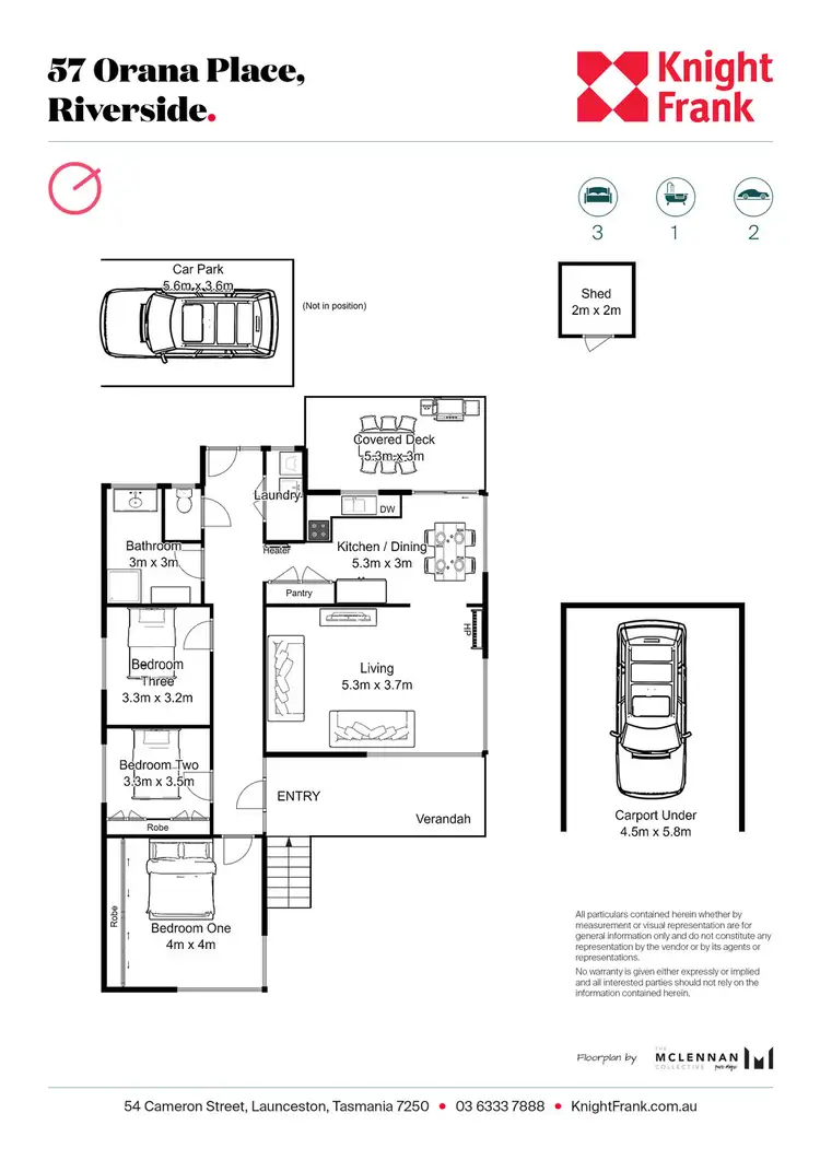 Floorplan of Homely house listing, 57 Orana Place, Riverside TAS 7250