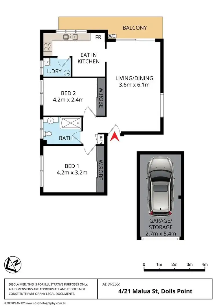 Floorplan of Homely unit listing, 4/19-21 Malua Street, Dolls Point NSW 2219