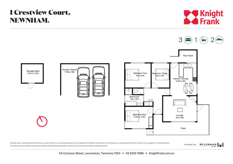 Floorplan of Homely house listing, 1 Crestview  Court, Newnham TAS 7248