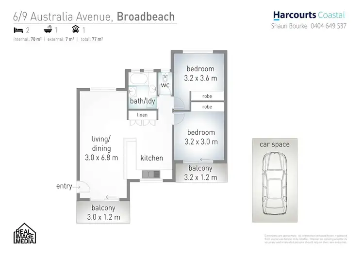 Floorplan of Homely unit listing, 6/9 Australia Avenue, Broadbeach QLD 4218