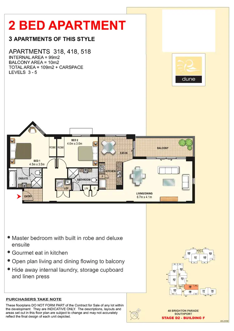 Floorplan of Homely apartment listing, 518/1 Aqua Street, Southport QLD 4215