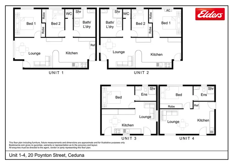 Floorplan of Homely block of units listing, Unit 1 - 4, 20 Poynton Street, Ceduna SA 5690