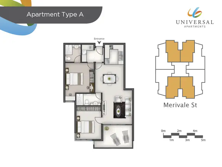 Floorplan of Homely unit listing, 60/128 Merivale Street, South Brisbane QLD 4101