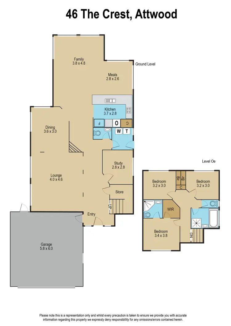 Floorplan of Homely house listing, 46 The Crest, Attwood VIC 3049