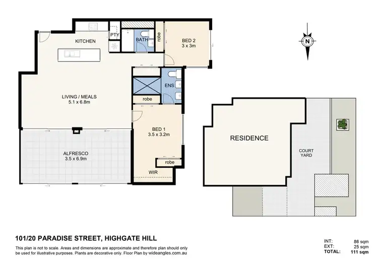 Floorplan of Homely apartment listing, 101/18 Paradise Street, Highgate Hill QLD 4101