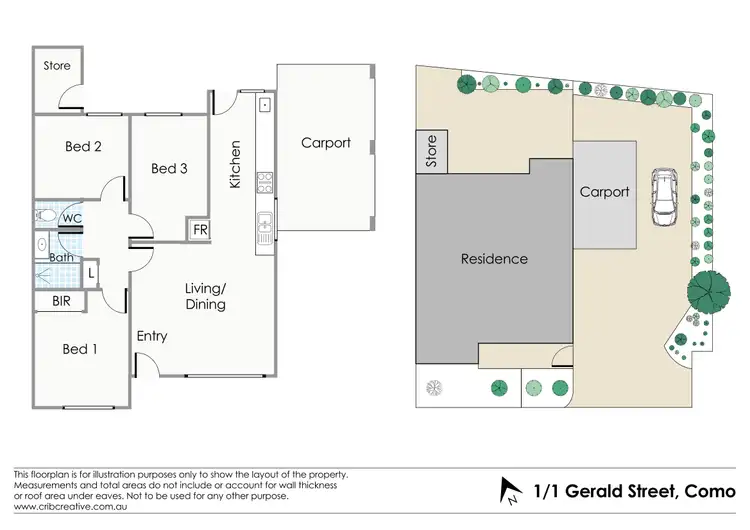 Floorplan of Homely villa listing, 1/1 Gerald Street, Como WA 6152
