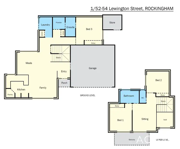 Floorplan of Homely townhouse listing, 1/52-54 Lewington Street, Rockingham WA 6168