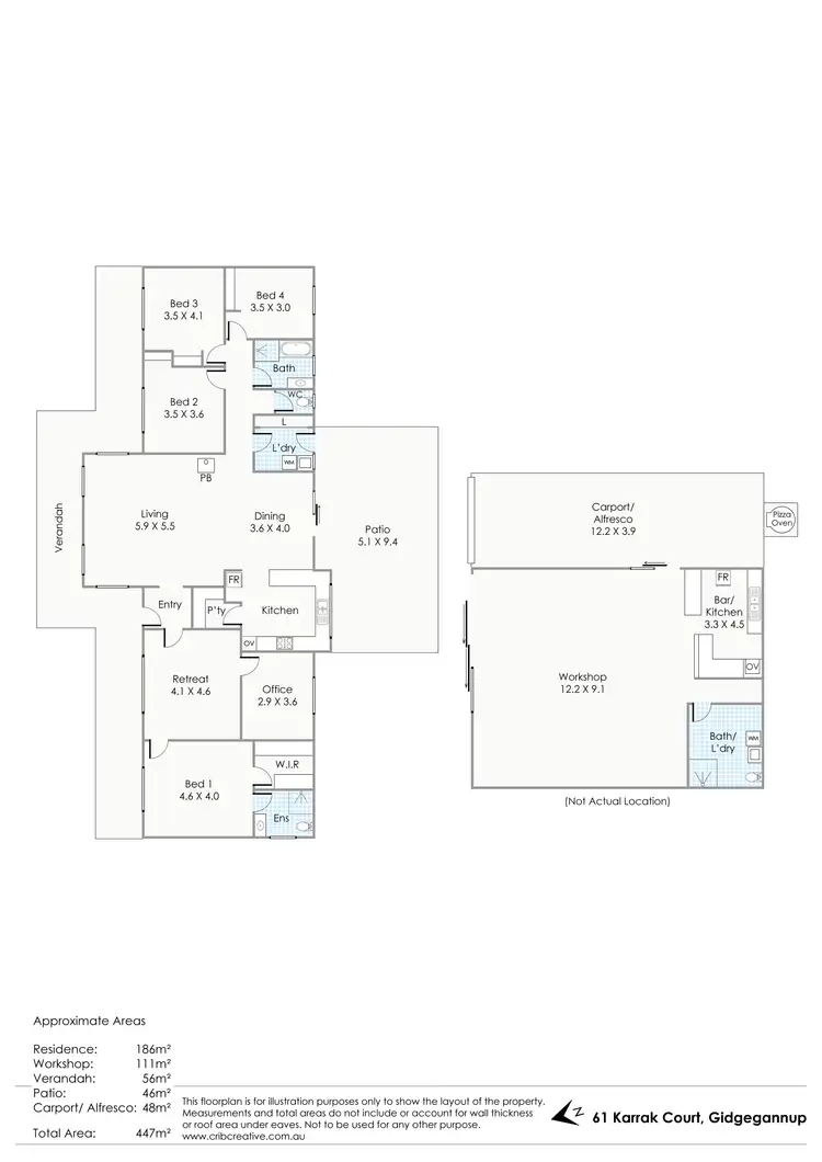 Floorplan of Homely house listing, 61 Karrak Court, Gidgegannup WA 6083