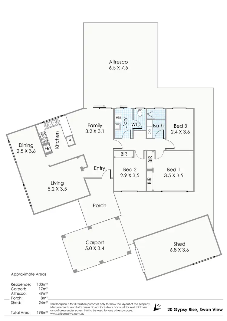 Floorplan of Homely house listing, 20 Gypsy Rise, Swan View WA 6056