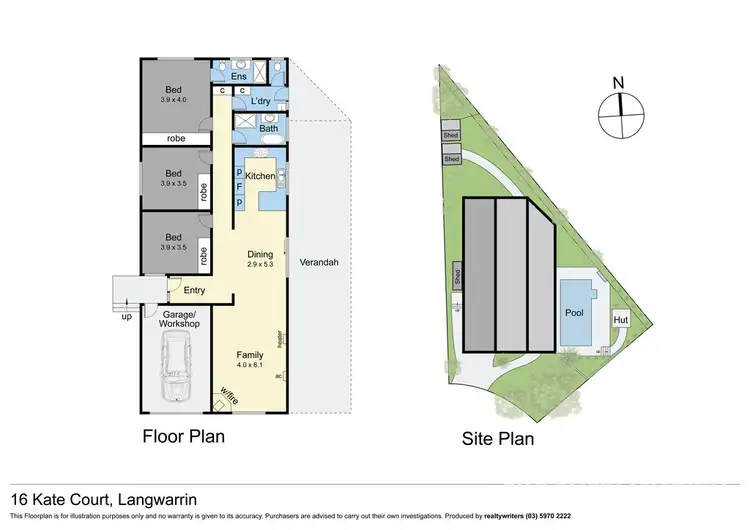 Floorplan of Homely house listing, 16 Kate Court, Langwarrin VIC 3910