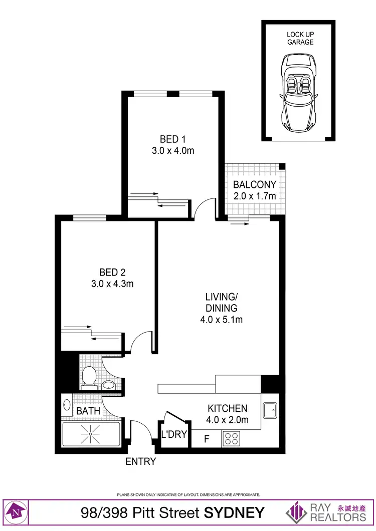 Floorplan of Homely apartment listing, 98/398 Pitt Street, Sydney NSW 2000