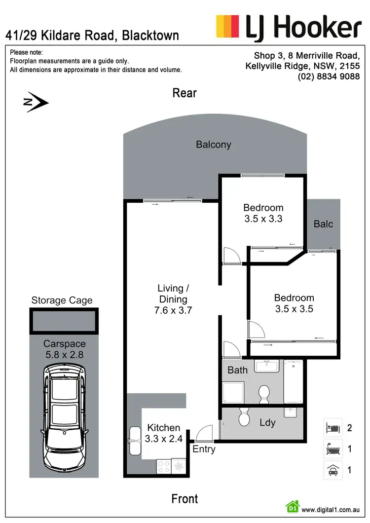 Floorplan of Homely apartment listing, 41/29-33 Kildare Road, Blacktown NSW 2148